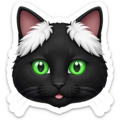 Black cat white nose sticker