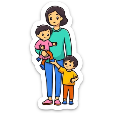 Wife and kid sticker