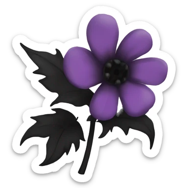 black goth flower sticker