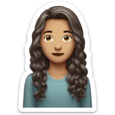 teenager with half long hair sticker