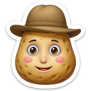 Potato wearing hat sticker