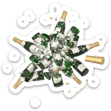 hundred bottles of champagne and you shoot it all over the walls sticker