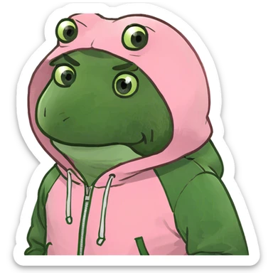 Jack rustle wearing pink palm puff hoodie sticker