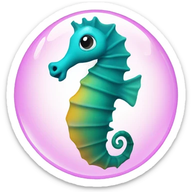 Sea horse in bubble  sticker