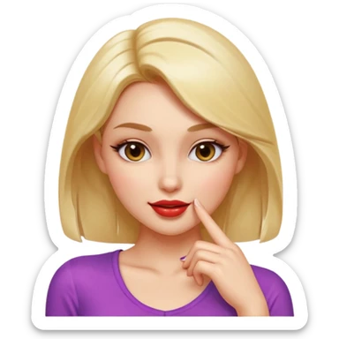 Apple style emoji, seductive sexy expression, gently biting finger, half-lidded eyes, subtle smirk, flirty and teasing mood, glossy smooth skin, vibrant colors, soft 3D lighting, iOS emoji aesthetic, cute but sensual, clean white background, high detail, polished emoji design sticker