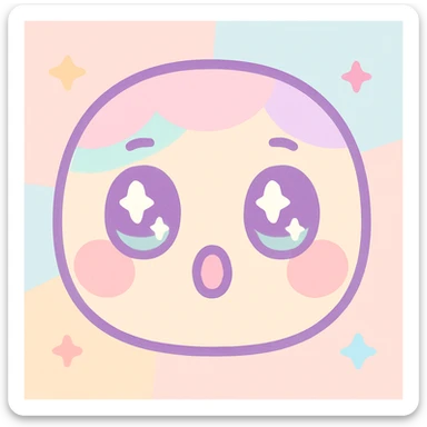 cute surprised face in kawaii style sticker