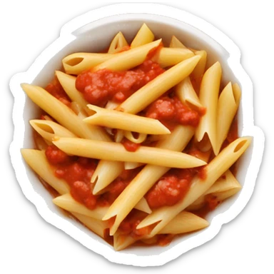 penne with red sauce in a bowl with mushroom pieces  sticker