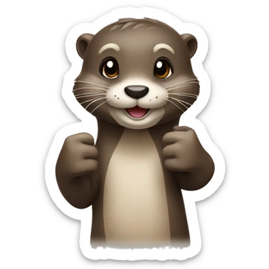 Cute otter two thumbs up sticker