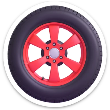 car tire with rim sticker