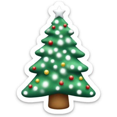 white christmas tree sticker