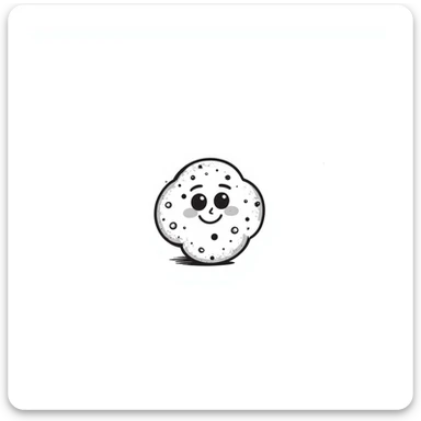 A happy hand-drawn sponge character with a big smile sticker