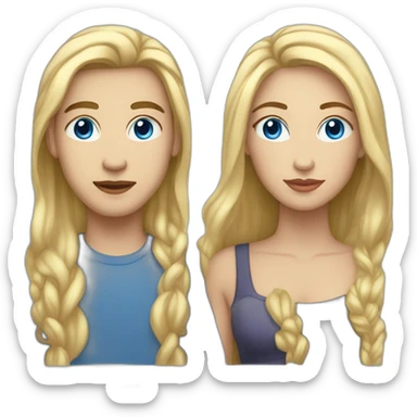 couple light-skinned-long-hair-blue-eyes female with tall men light skinned blonde short hair blue eyes sticker