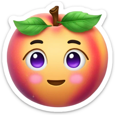 A purple sparkly peach sticker