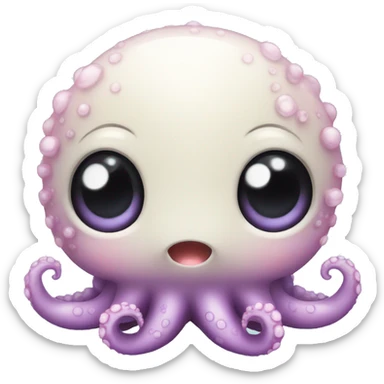 Cute little baby sea octopus sticker