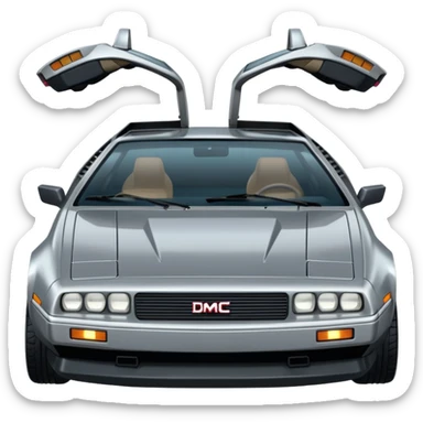 Silver DMC 12 Delorean sticker