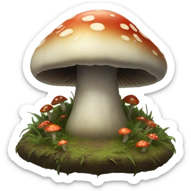 Mushroom grave that says RIP CRYBABY sticker