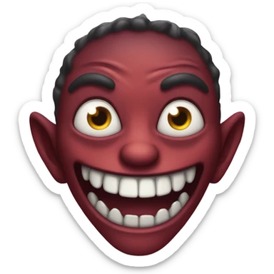 Demon with a freaky smile sticker