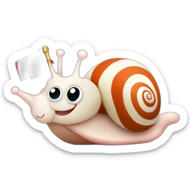 cuter stuffed animal type snail with French flag sticker