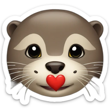 Otter with a heart  sticker