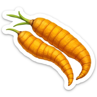 Turmeric root with golden glow, anti-inflammatory food sticker