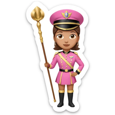 Parade Marchers, drum major, pink uniform famale sticker