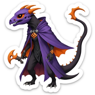 Nebulae Gothic Spooky Salandit-Cubone-Duskull-Noibat-Fakémon-hybrid-creature (full body)  sticker