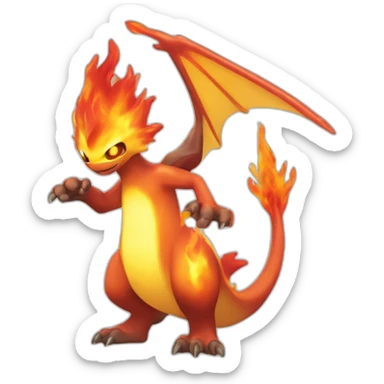 A Pokémon resembling a living flame, with a tail that splits into several tongues of fire. He has a majestic appearance. sticker