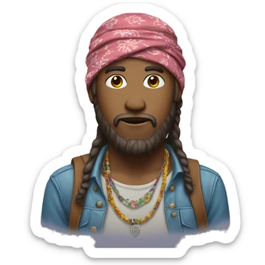 Hippie with bandana sticker