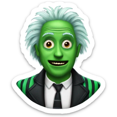 Beetlejuice green sticker