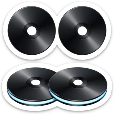 two black computer disk sticker