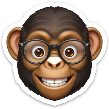 Chimpanzee with glasses sticker