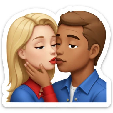 Aggressive kissing sticker