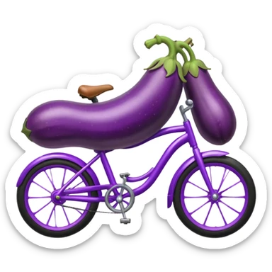 eggplant on top of bike sticker