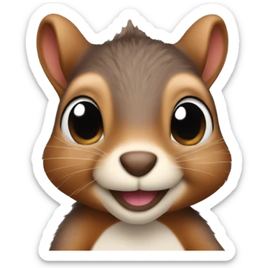 squirrel with heart eyes sticker