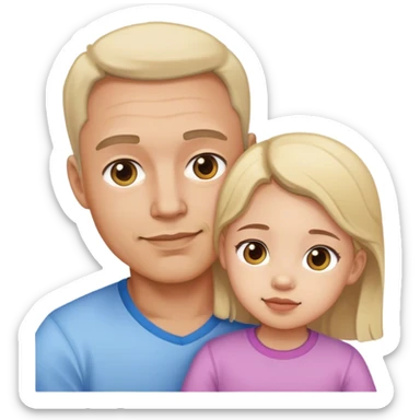 Dad and little daughter  sticker