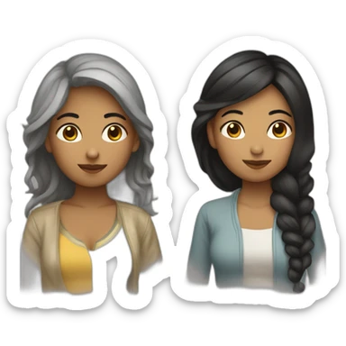 Lesbian couple one is north African the other asian sticker