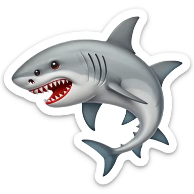 Tiburón con tenis rojos y macheta sticker