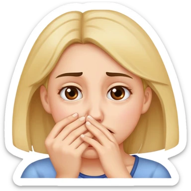 girl holding nose disgusted  sticker
