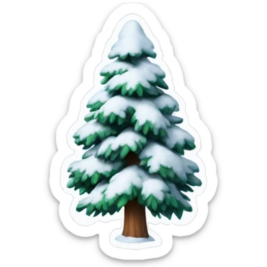 Pine tree covered in snow  sticker