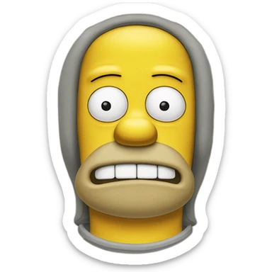 Homer Simpson as Vitruvmann Leonardo davinci sticker