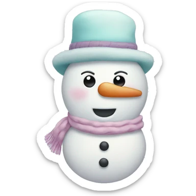 Pastel snowman sticker