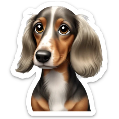 Trio merle long haired Dachshund  sticker
