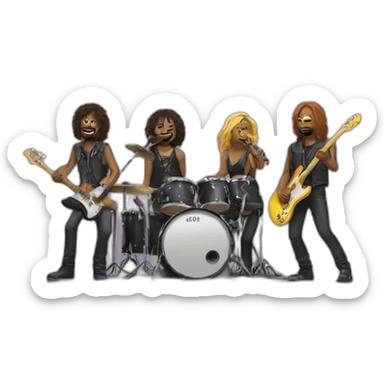 art rock band playing on a stage sticker
