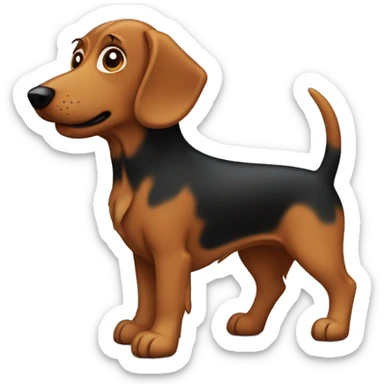 Dog with a text saying teckel sticker