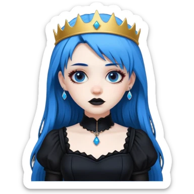 blue haired goth princes sticker