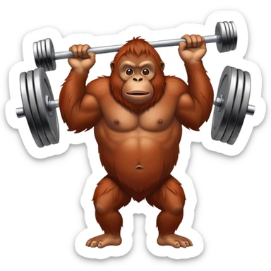 Orangutan with barbell sticker