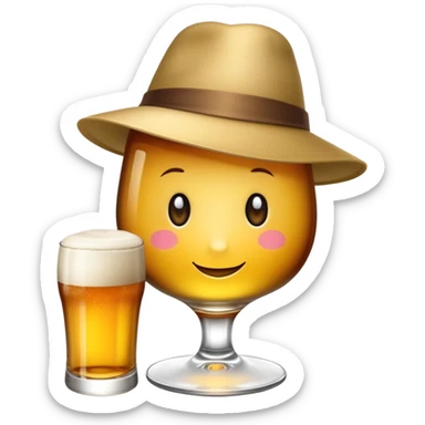 Bière avec chapeau sticker