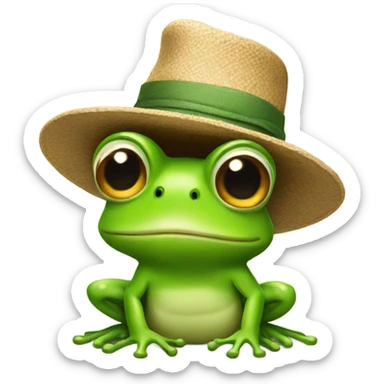 Frog wearing a hat sticker