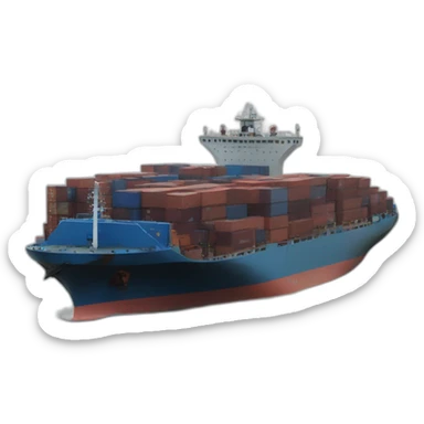 A containers vessel attacked by a misile sticker