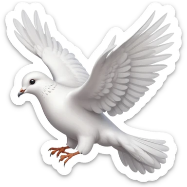 a dove flies with a letter in its paws sticker